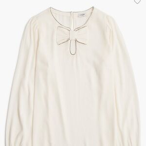 J. Crew Ivory Blouse with Bow Accent
